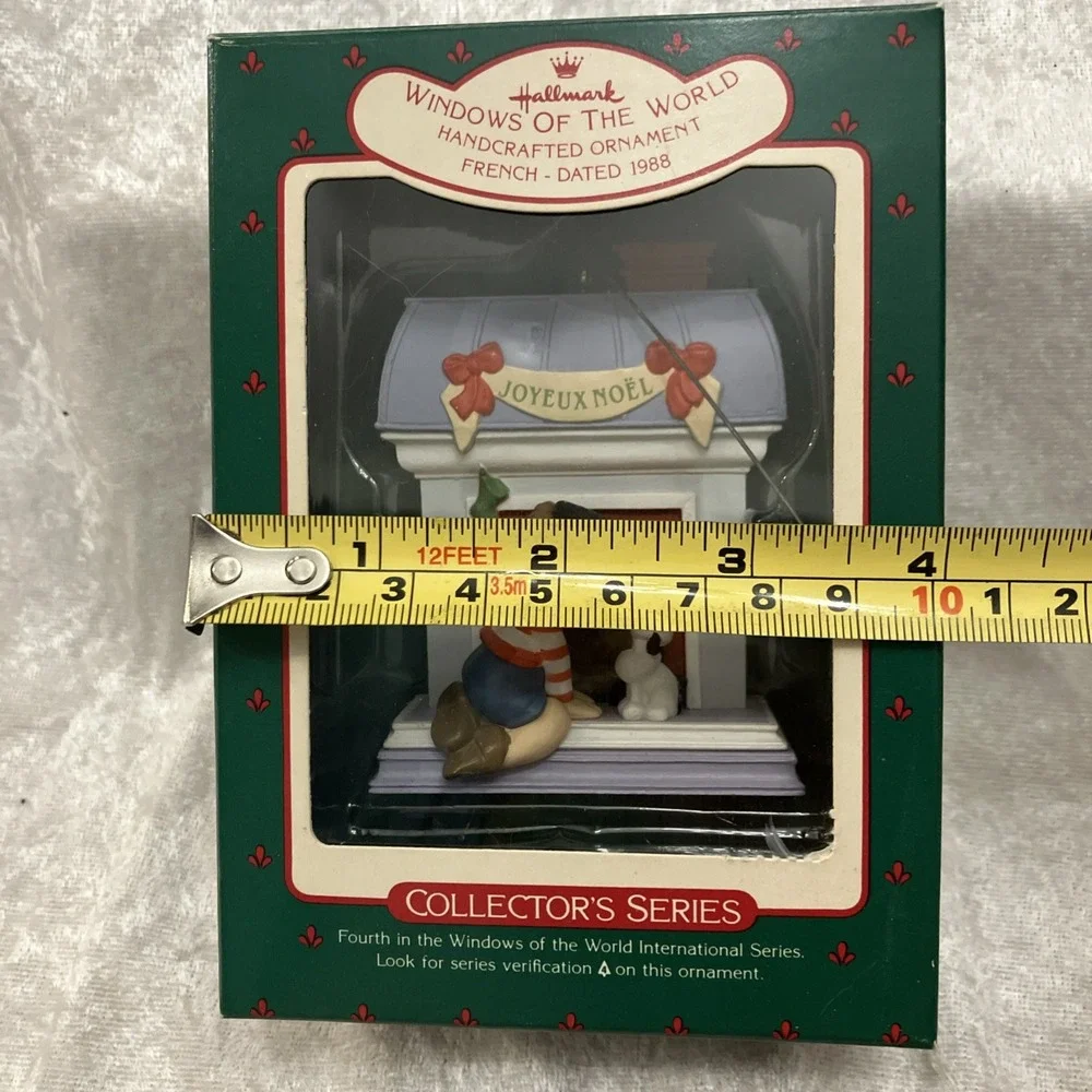1988 Hallmark Windows Of The World French Ornament Boy & Poodle QX402-1 NEW